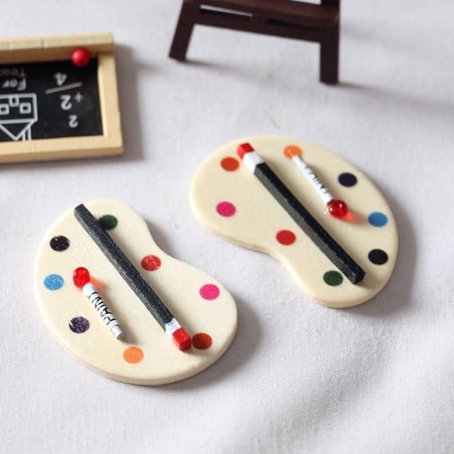 1/12 Doll House Paintbox Painting Easel Palette Miniature Art Room Scene Palette Painting, Drawing and Art Sup - view 7