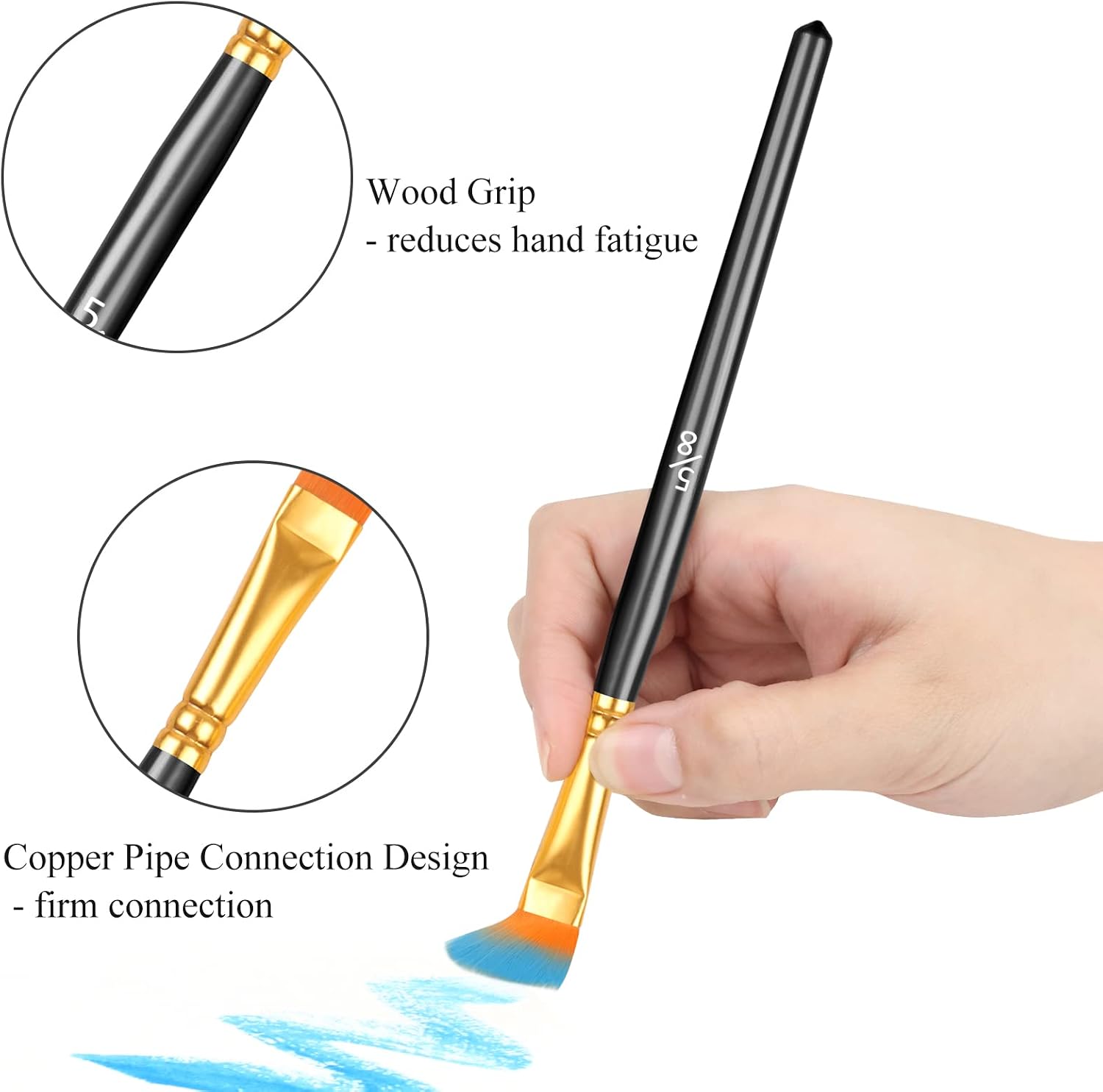 20 Pcs Paint Brushes, Acrylic Painting Brush Set, Watercolor Brushes, Acrylic Brushes for Oil Watercolor, Mini - view 3
