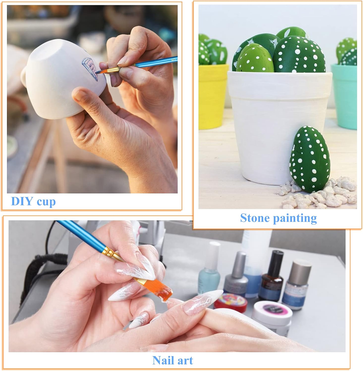 20 Pcs Paint Brushes, Acrylic Painting Brush Set, Watercolor Brushes, Acrylic Brushes for Oil Watercolor, Mini - view 7