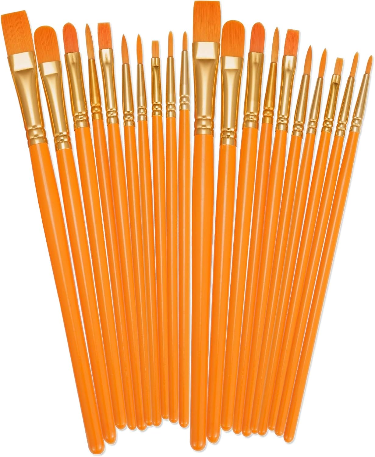 BOSOBO Paint Brushes Set, 20 Pcs Small Paint Brush Kit Round Flat Tip Nylon Hair, for Acrylic Painting, Waterc - view 9