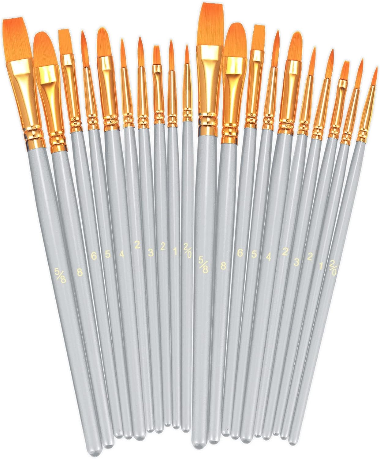 BOSOBO Paint Brushes Set, 20 Pcs Small Paint Brush Kit Round Flat Tip Nylon Hair, for Acrylic Painting, Waterc - view 31