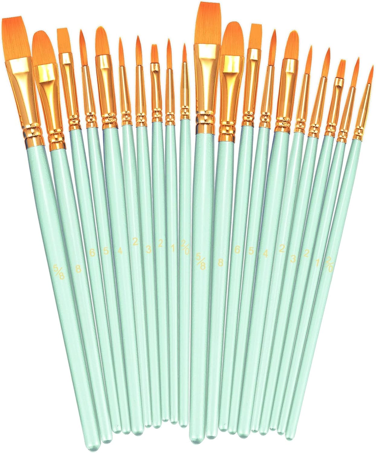 BOSOBO Paint Brushes Set, 20 Pcs Small Paint Brush Kit Round Flat Tip Nylon Hair, for Acrylic Painting, Waterc - view 22