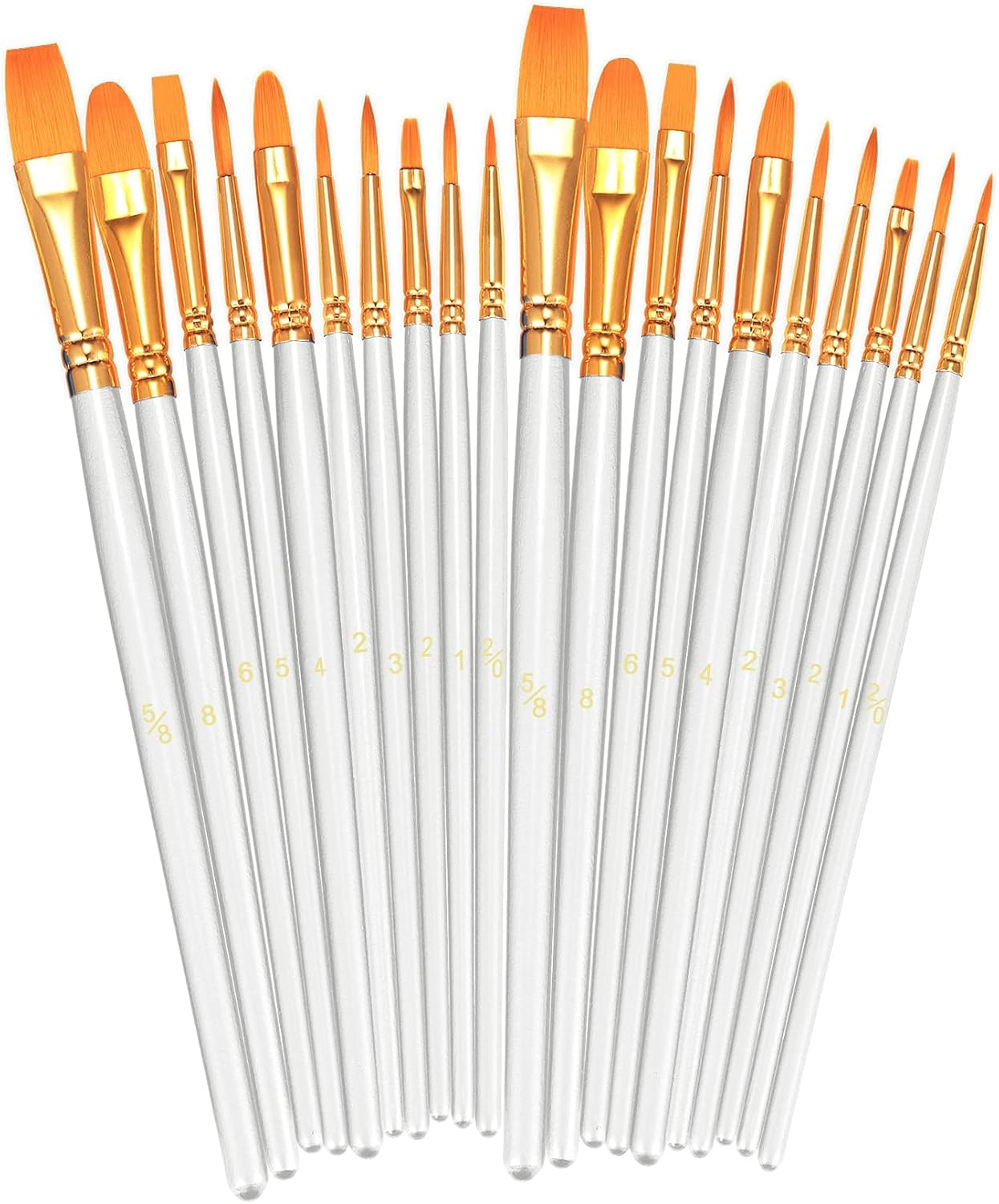 BOSOBO Paint Brushes Set, 20 Pcs Small Paint Brush Kit Round Flat Tip Nylon Hair, for Acrylic Painting, Waterc - view 12