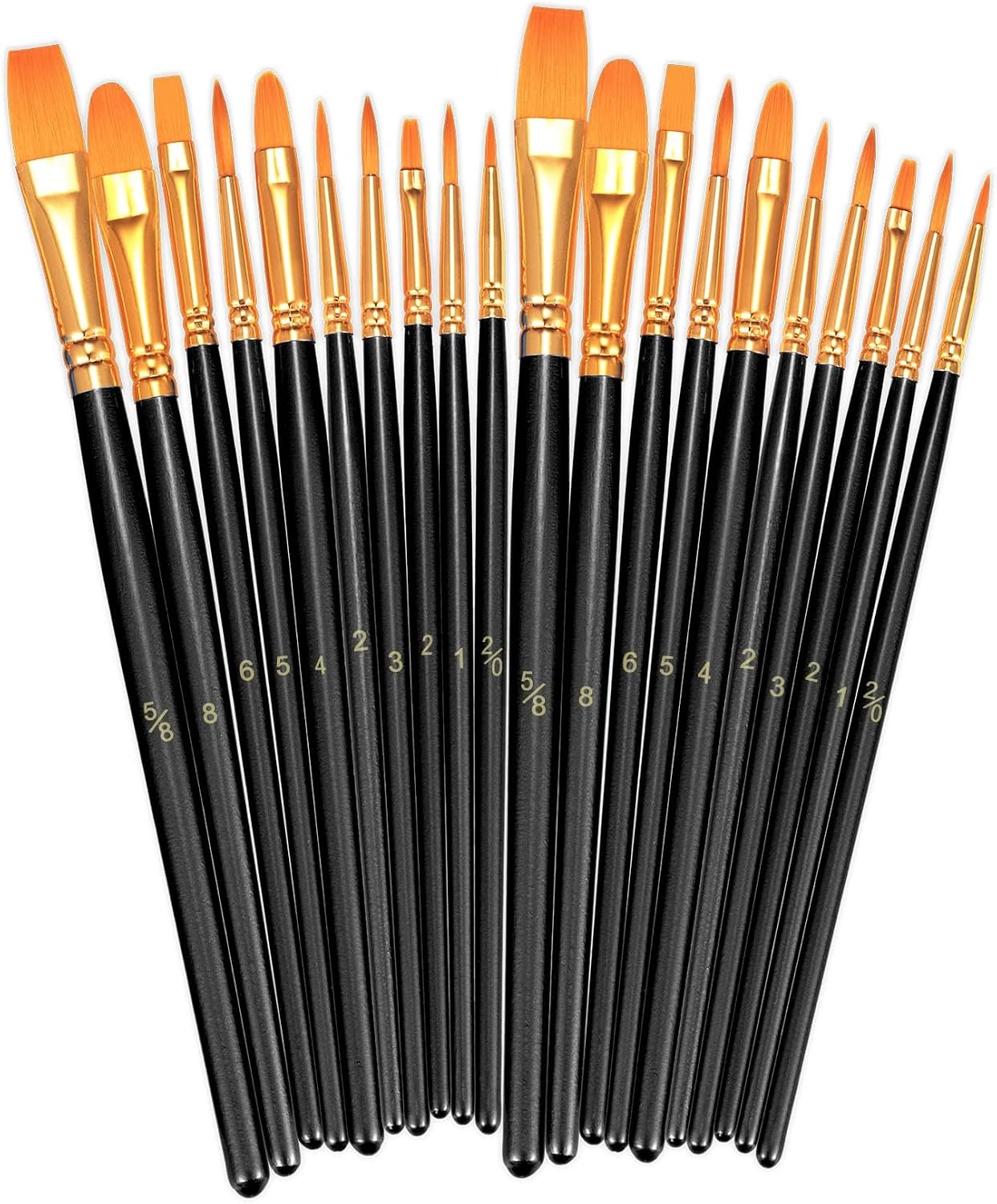 BOSOBO Paint Brushes Set, 20 Pcs Small Paint Brush Kit Round Flat Tip Nylon Hair, for Acrylic Painting, Waterc - view 26