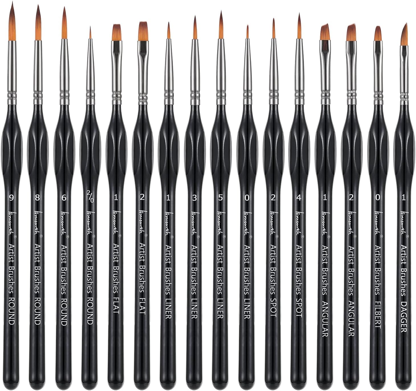 Brusarth Dry Brush Miniature Painting Set, Hobby Detail Paint Brush | 6 Size Drybrush Set, Hobby Drybrush Pain - view 8