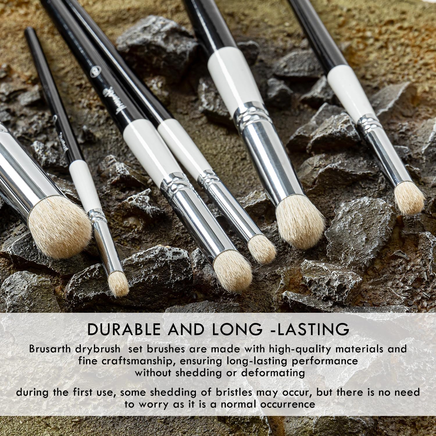 Brusarth Dry Brush Miniature Painting Set, Hobby Detail Paint Brush | 6 Size Drybrush Set, Hobby Drybrush Pain - view 4