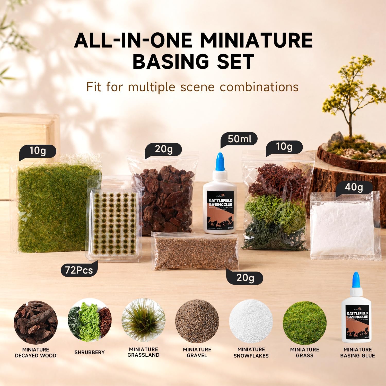golden maple Basing Kit – Miniature Basing Material & Terrain, Static Grass - view 3
