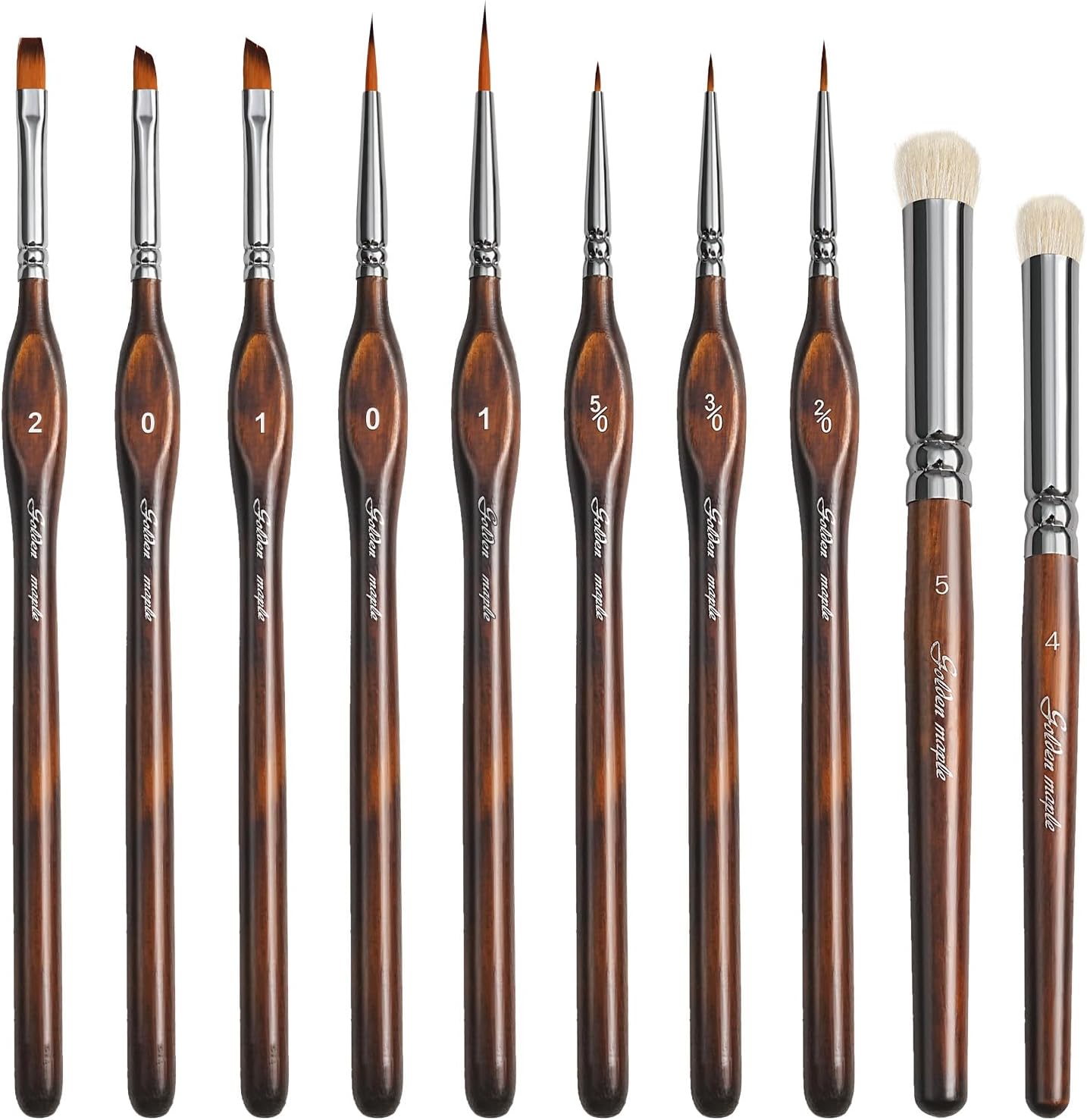 Golden Maple Detail Paint Brushes Set 10pcs | Miniature Brushes, Fine Detailing & Art Painting, Acrylic, Water - view 12