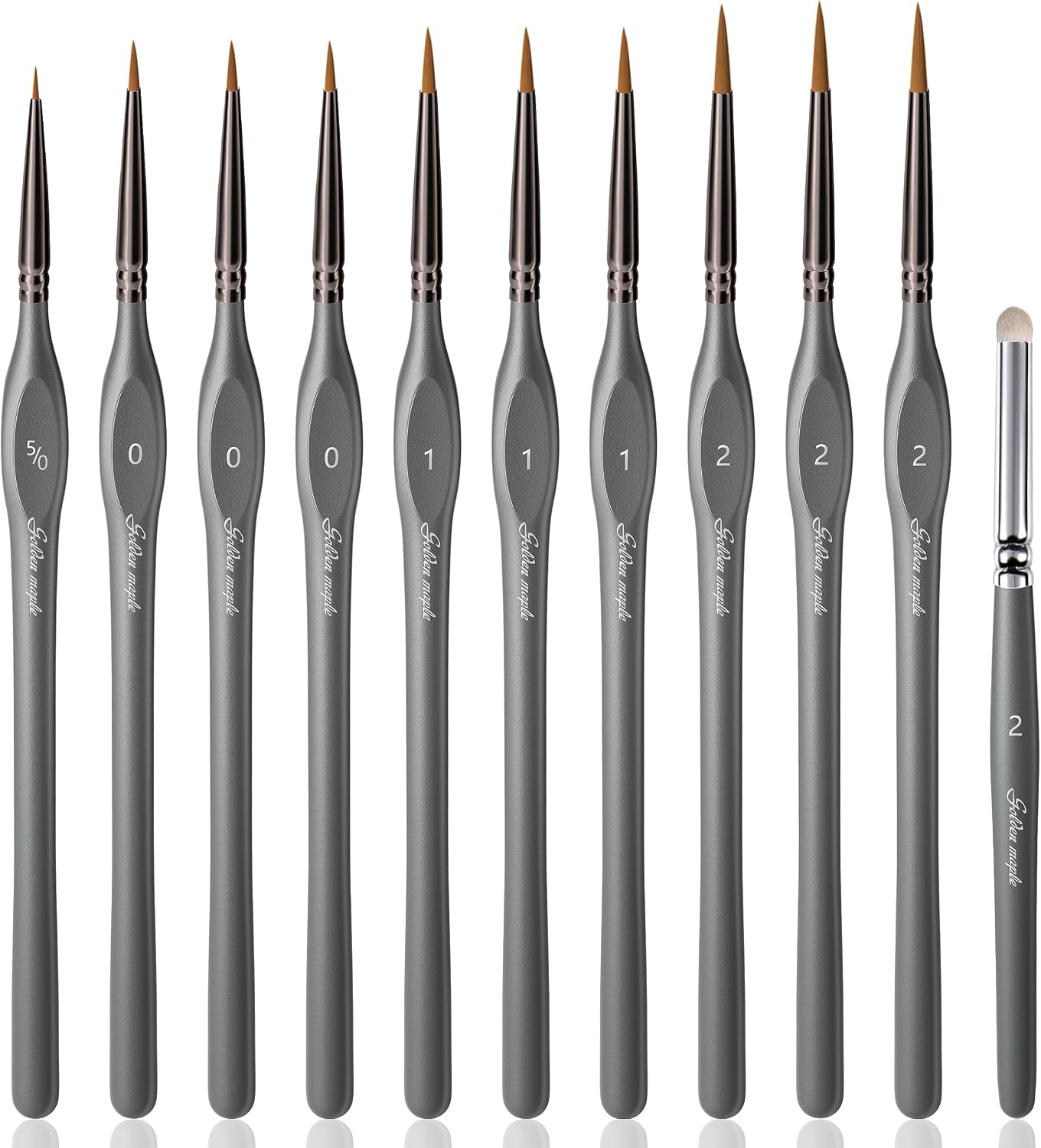Golden Maple Detail Paint Brushes Set 10pcs | Miniature Brushes, Fine Detailing & Art Painting, Acrylic, Water - view 10