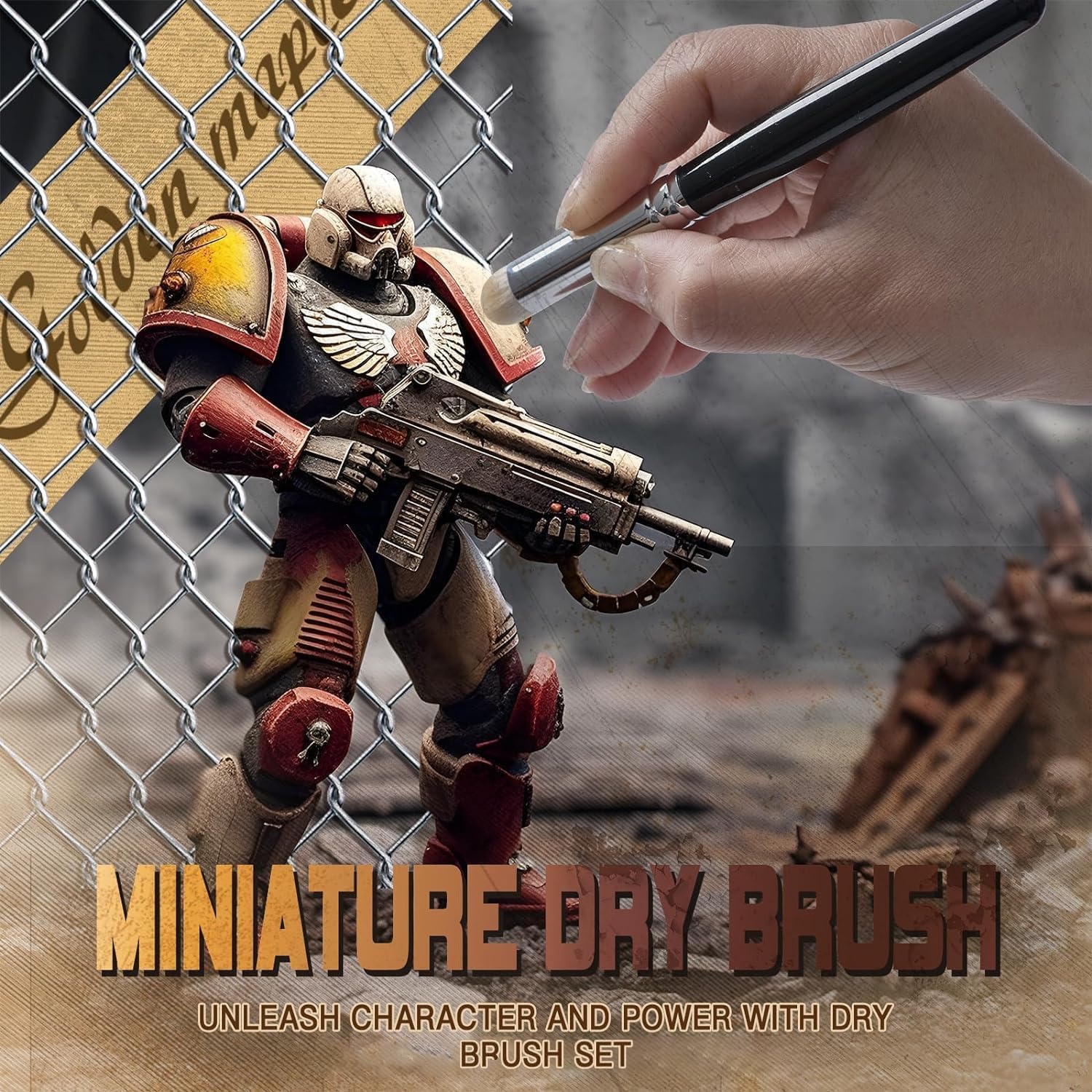 Golden Maple Miniature Paint Brushes Drybrush-10pcs Micro Detail Paint Brush Set, Small Fine Detail Brushes fo - view 3