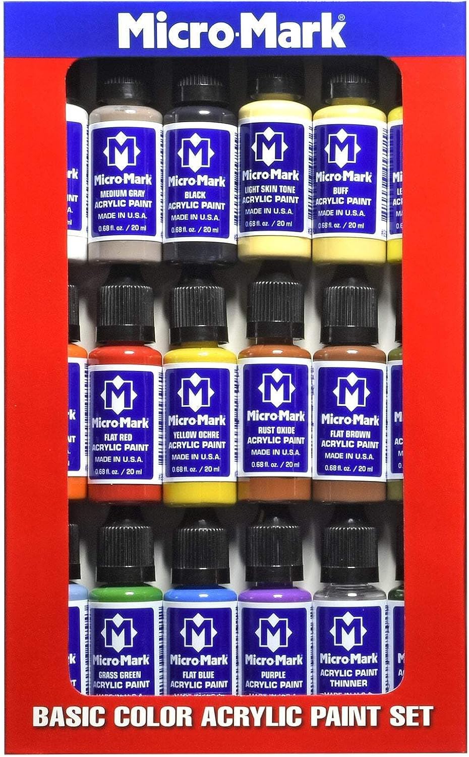 Micro-Mark Basic Color Model Water-based Acrylic Paint Set – Artist-Grade Pigment Colors for Miniatures, Model - view 5