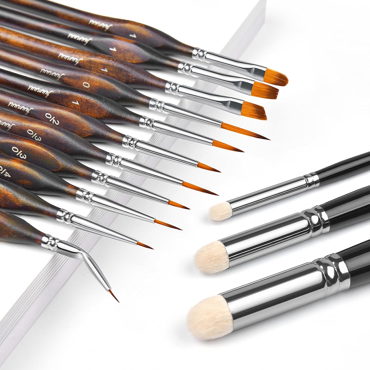Miniature Paint Brushes, Fuumuui 11pcs Micro Detail Paint Brushes for Model, Paint by Numbers – Fine Detail Pa - view 8