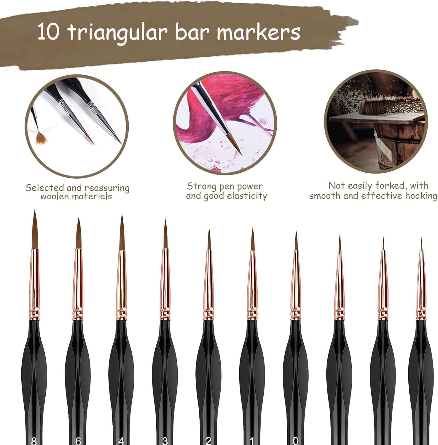 Miniature Paint Brushes Set, Back to School Supplies 10pcs Detail Paint Brushes for Fine Detailing Art Paintin - view 5