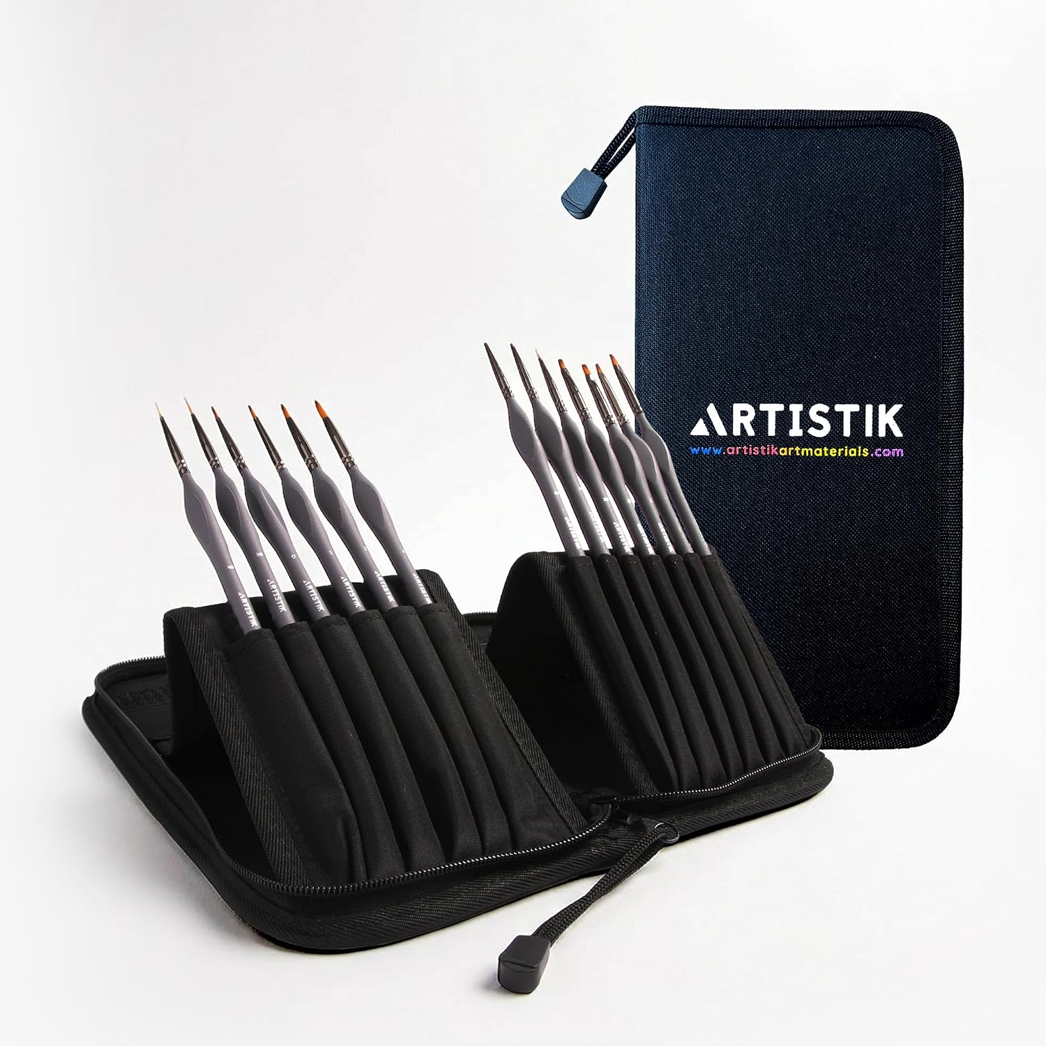 Miniature Paint Brushes Set of 13, Detail Brushes for Acrylic, Oil, Watercolor, Nail Art, Mixed Media Art, Mod