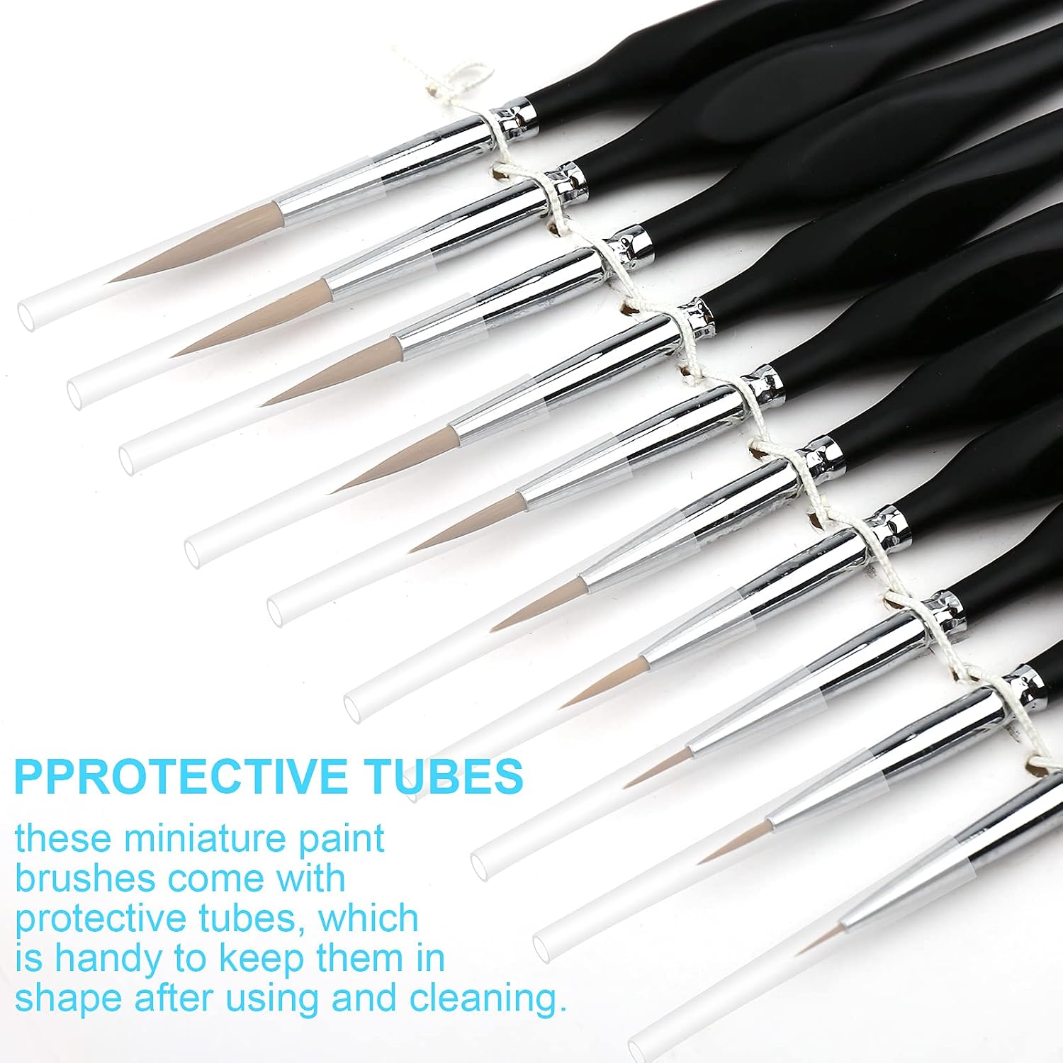 PSISO 10 PCS Miniature Paint Brushes Kit, Fine Detail Painting Brush Micro Professional Tiny Paints Brush Set  - view 4