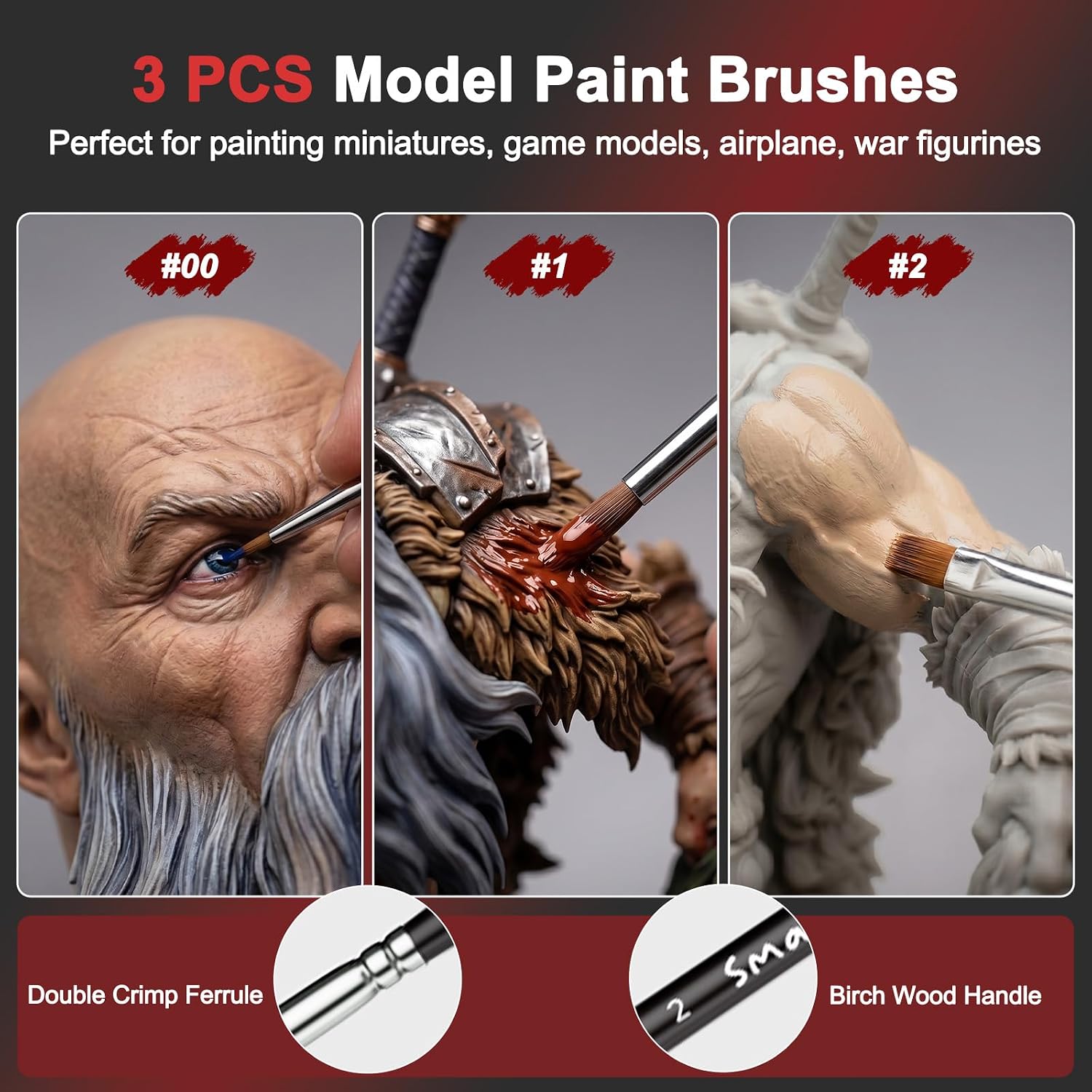 Smallbudi 20 Colors Model Paint Set (20ml/0.6oz), Modeling Acrylic Paint Set with 3 Brushes and 1 Thinner for - view 3