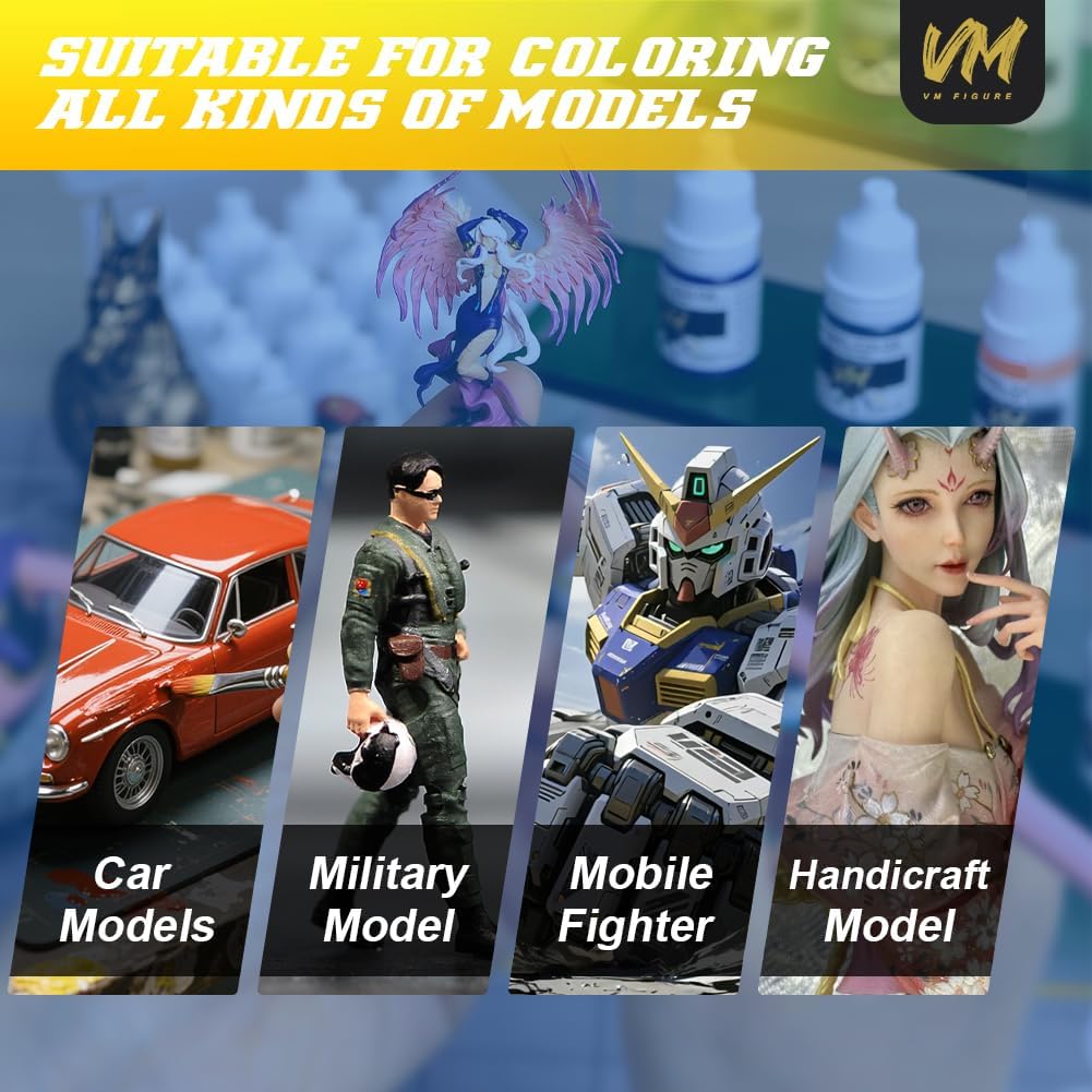VM Miniature Paint Set Eco-Friendly Water-based Pigment Speed Paint Model Color, Light Resistant and Non-Fadin - view 5
